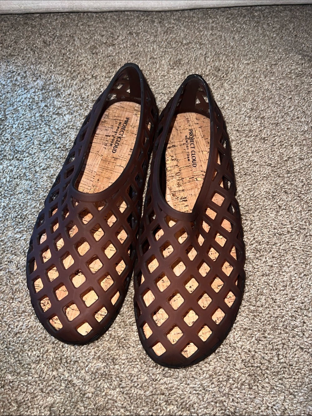 Project Cloud Brown Lattice Slip-On Flats